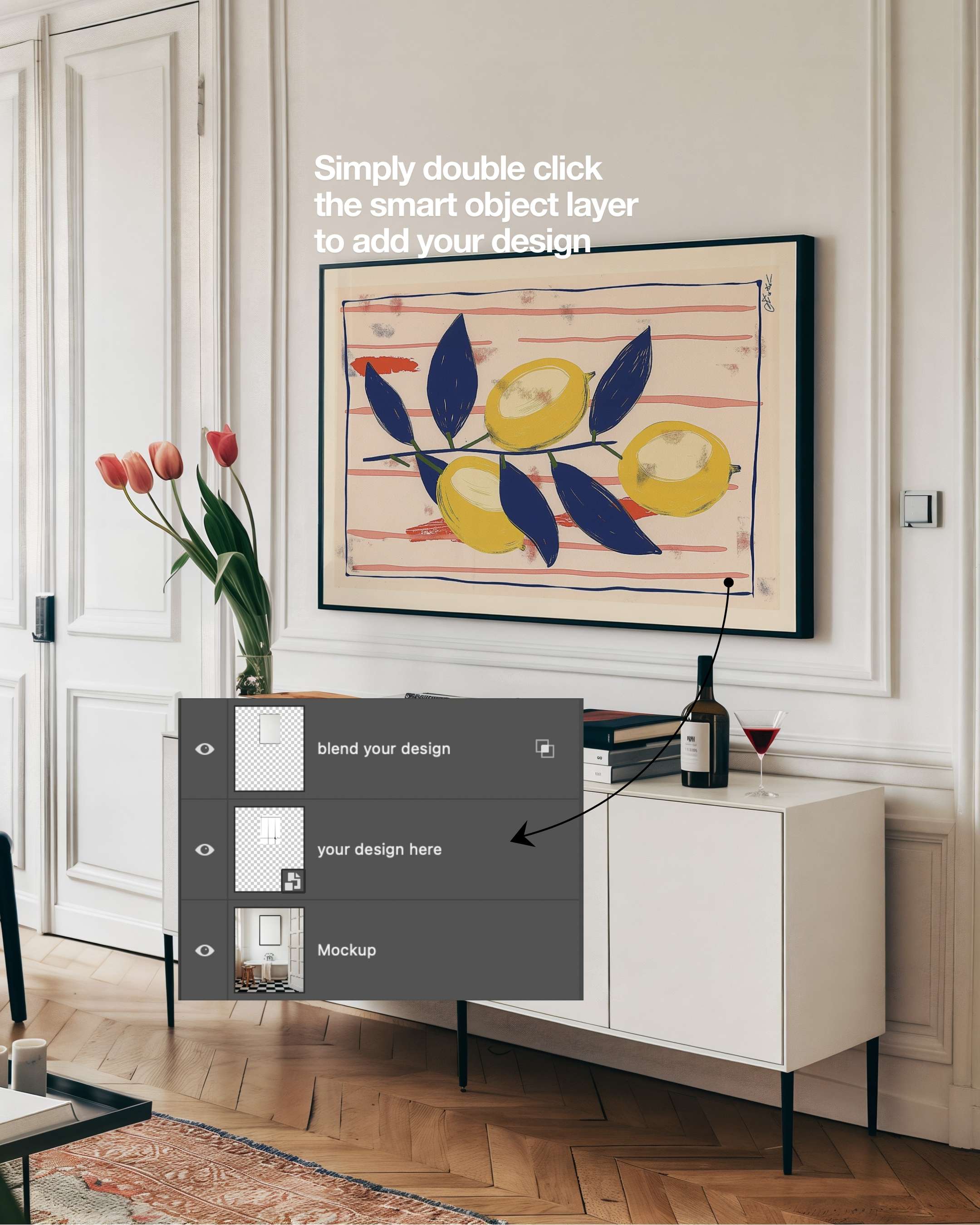 HH009 | Parisian Apartment | DIN A1 Single Frame Mockup